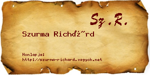 Szurma Richárd névjegykártya